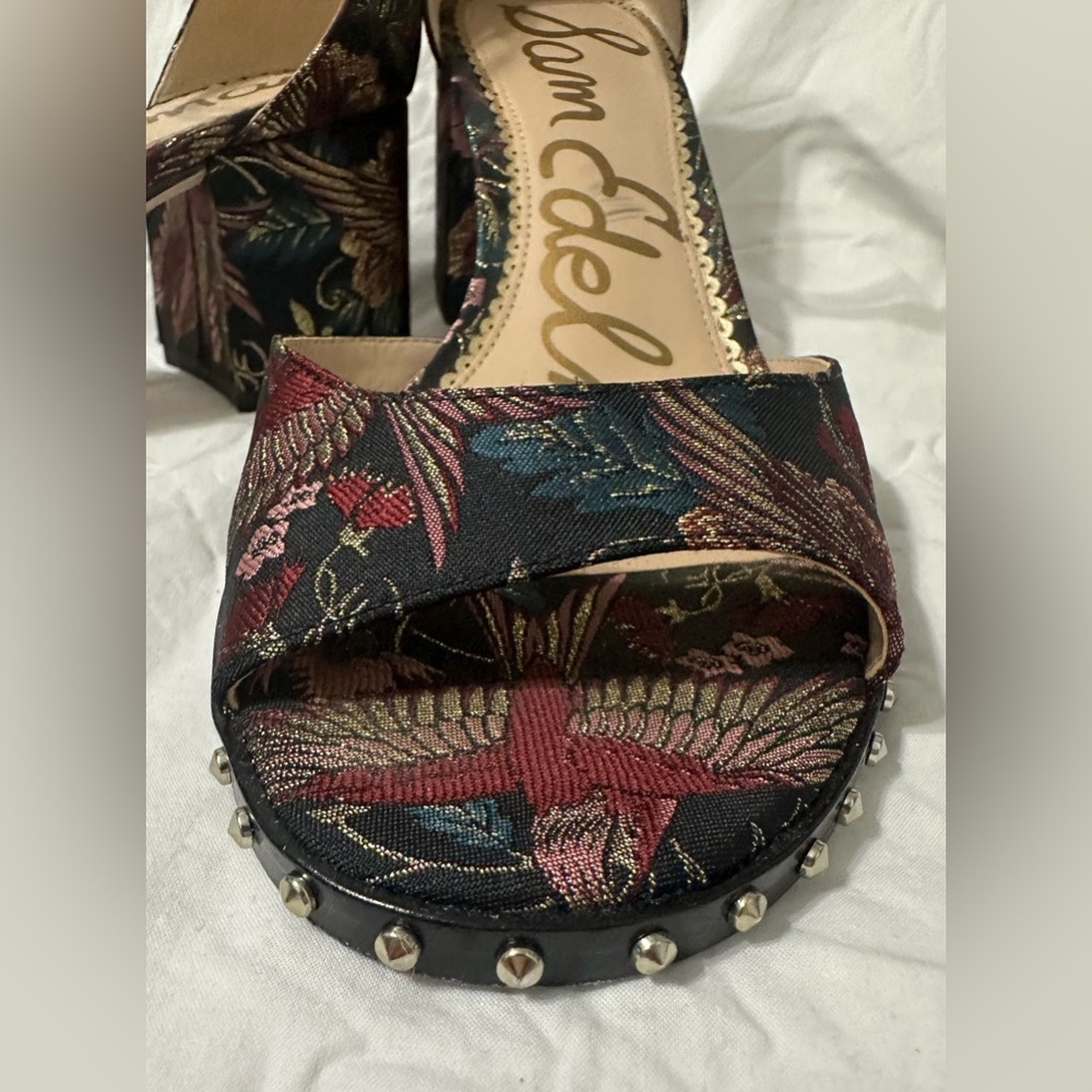 Sam Edelman Women's Floral Ankle Strap Heels - Picture 2 of 8